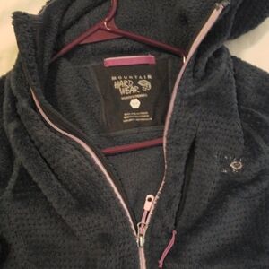 Mountain Hardwear Charcoal Jacket with Pink Zipper